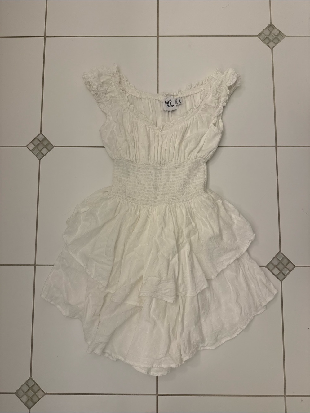 Princess Polly white ruffle romper